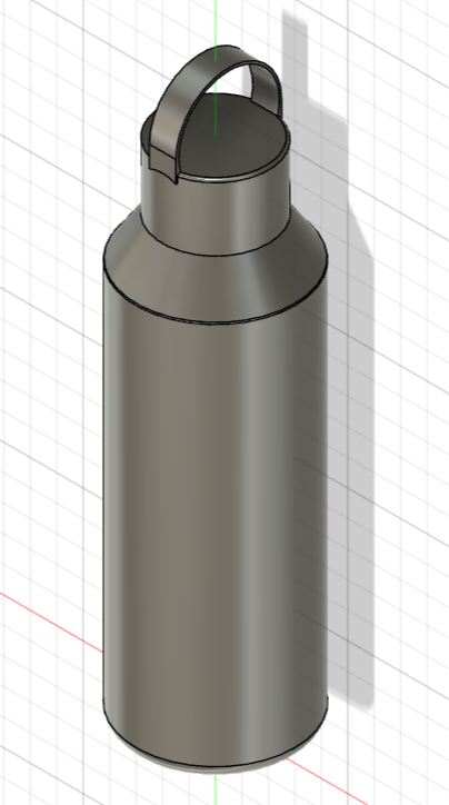 A model of a Brita water bottle from an angle. 