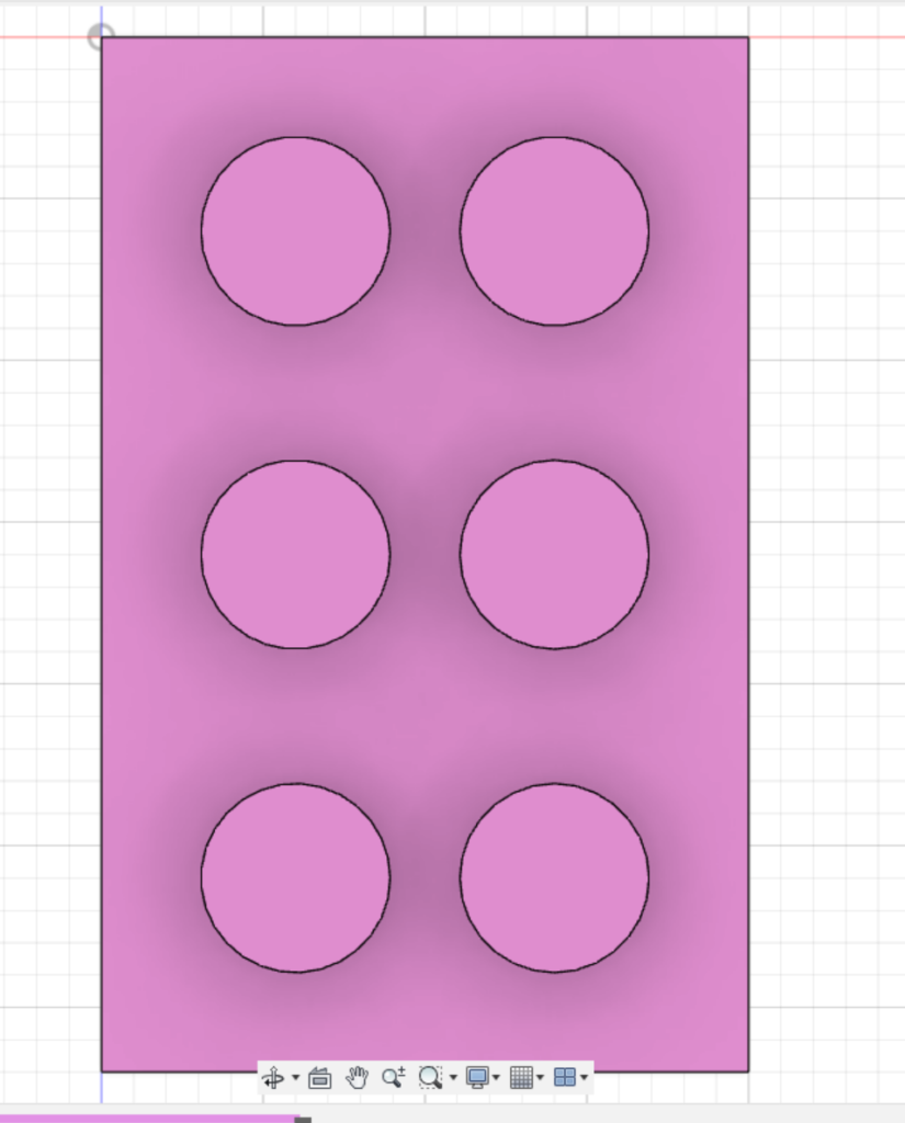 3D model of 3x2 pink Lego brick top view