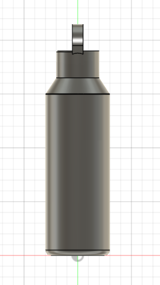 A model of a brita water bottle from the side