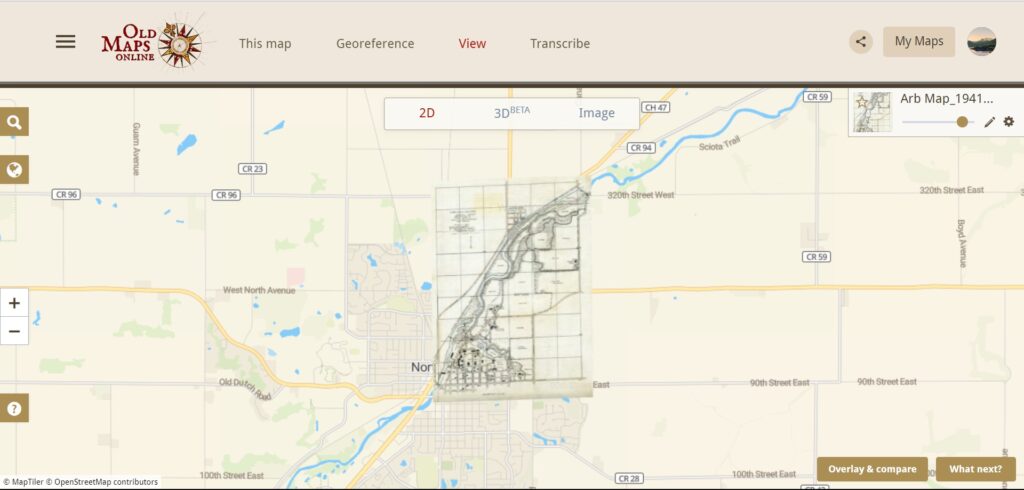 This image shows the overlayed map. This is when the two previous maps have combined to so the rectified map is on the top.